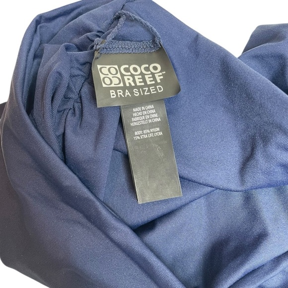 Coco Reef Impulse Rollover High Waist Bikini Bottom Navy Captain Large New - Picture 6 of 7